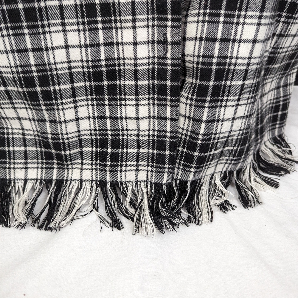Sex Pistols God Save The Queen B&W Flannel Front Button Shirt w/Fringe XL - Picture 6 of 15